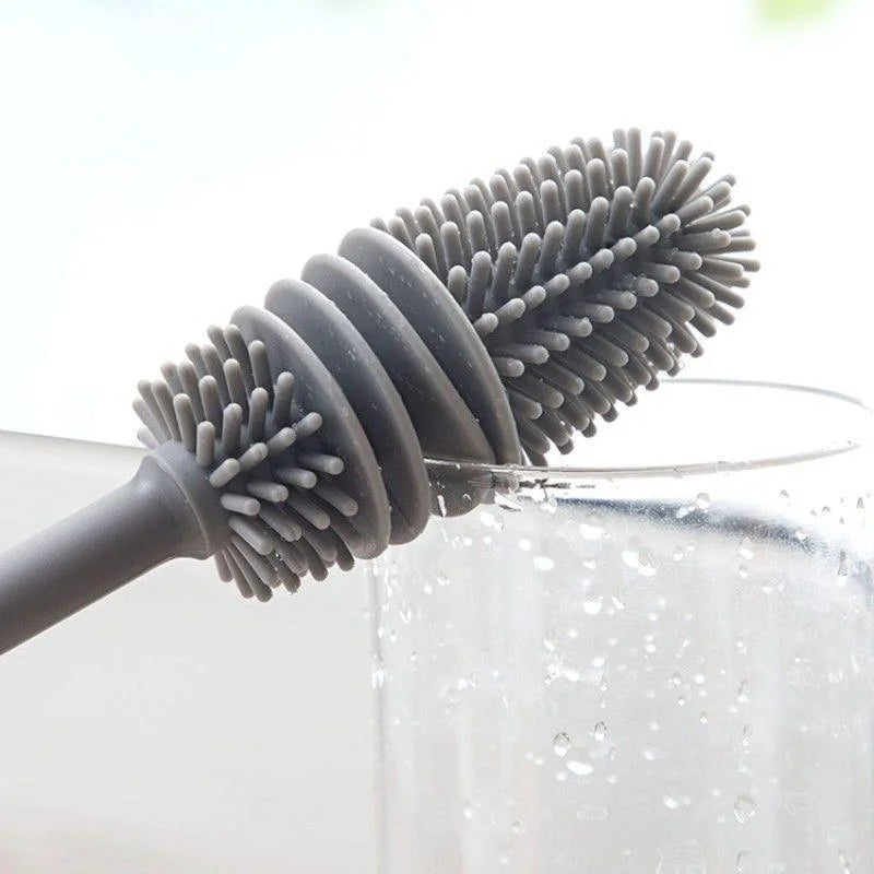 Silicone long handle cup brush