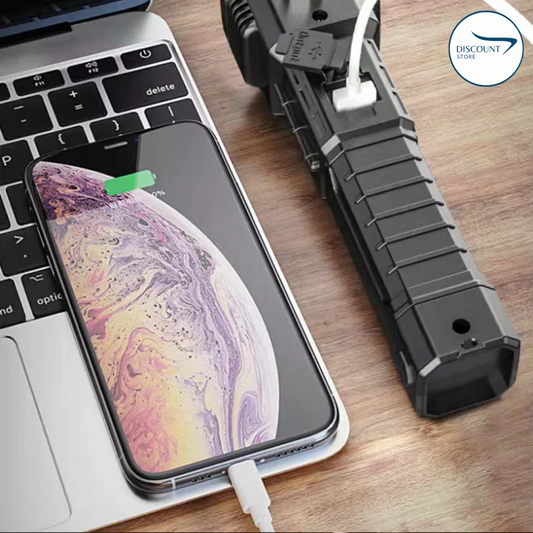 Multifunctional LED Torch Light With Powerbank - (IMPORTED)