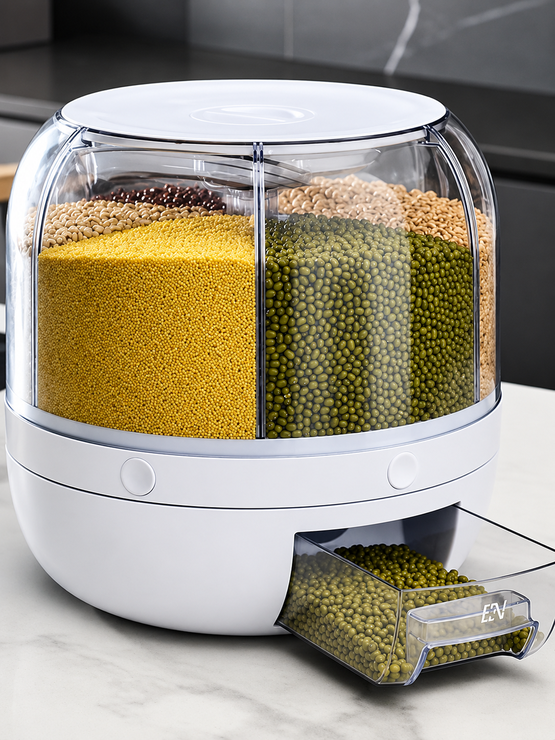360° Rotating Grain Dispenser | Airtight Storage Box