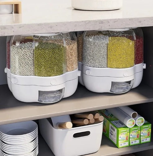 360° Rotating Grain Dispenser | Airtight Storage Box