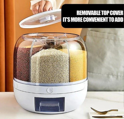 360° Rotating Grain Dispenser | Airtight Storage Box