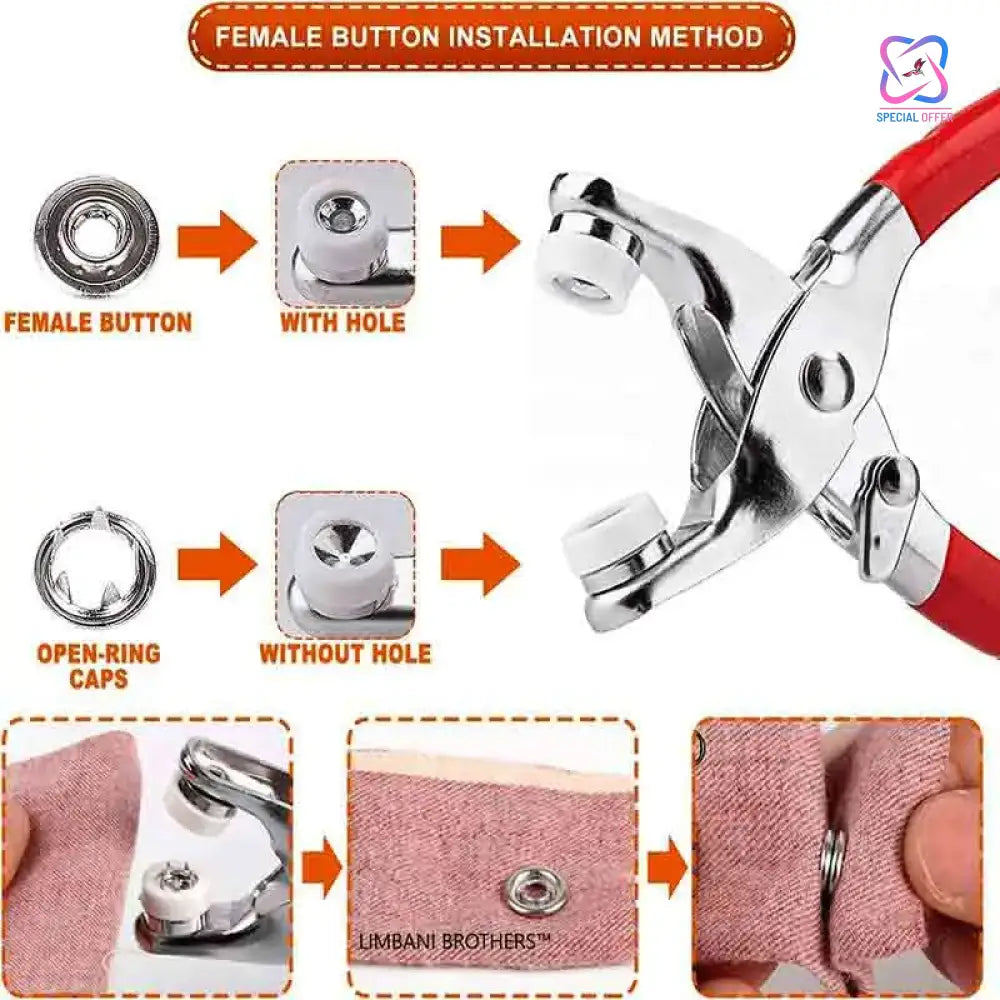 Stainless Steel Tich Button Tool (Machine+Button)