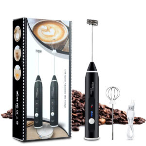 USB Rechargeable 3-Speed Electric Coffee Beater Milk Frother
