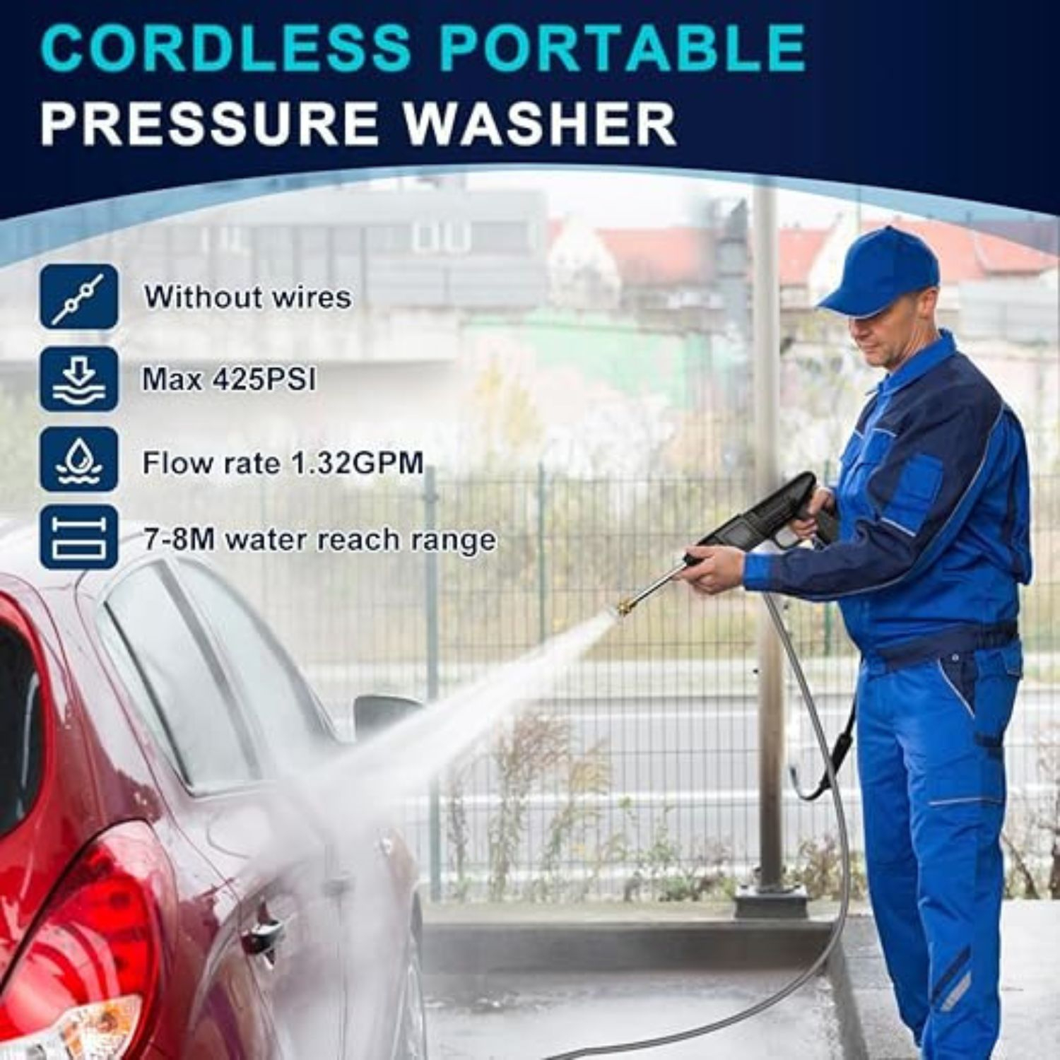 Rechargeable Pressure Washer - Car Washer Pump - Image 2