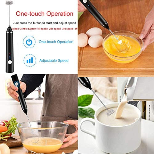 USB Rechargeable 3-Speed Electric Coffee Beater Milk Frother - Image 4