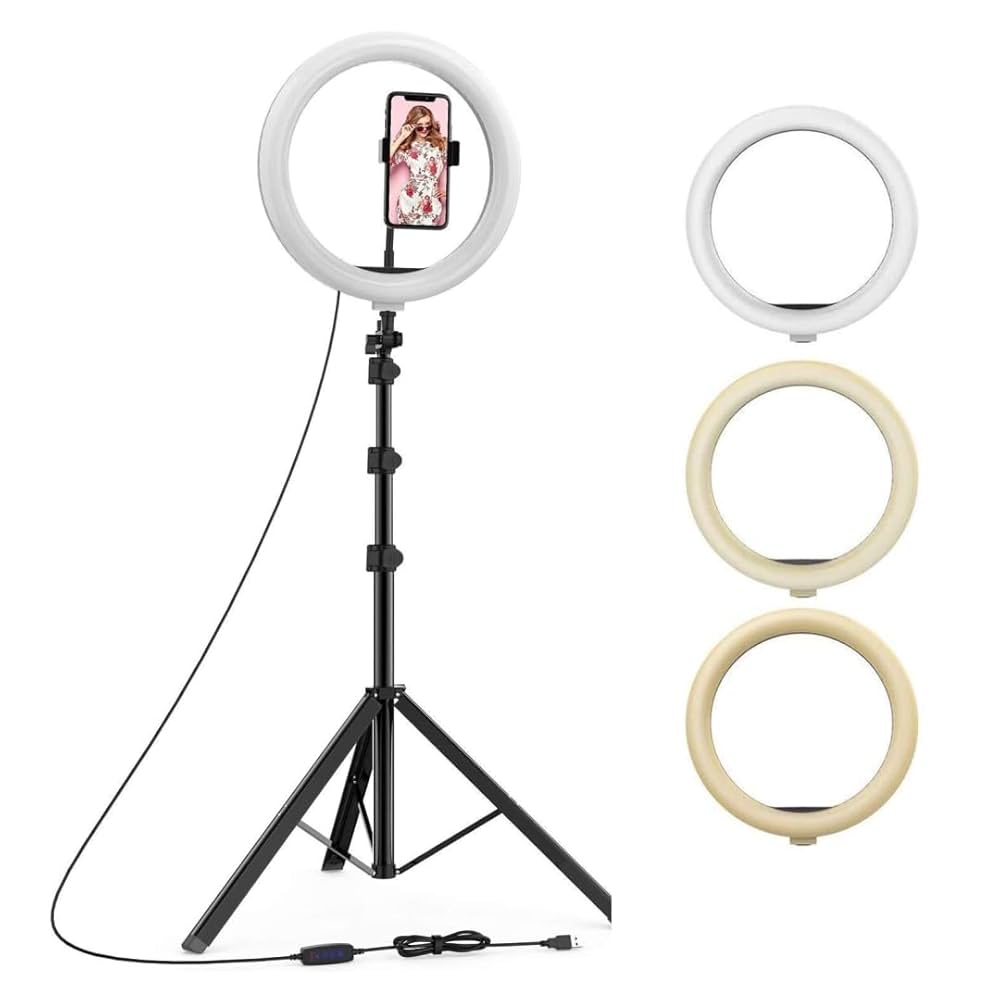 Ring Light with 3 Light Modes & Adjustable Stand ? Perfect for Video Calls, Makeup & Content Creation