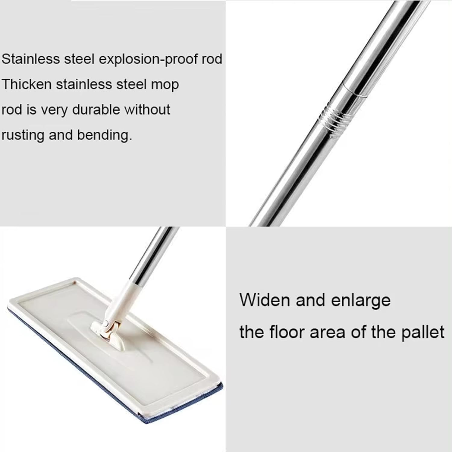 2-in-1 Scratch Mop with Self-Cleaning Bucket ? Wash & Dry Hands-Free Flat Mop - Image 3