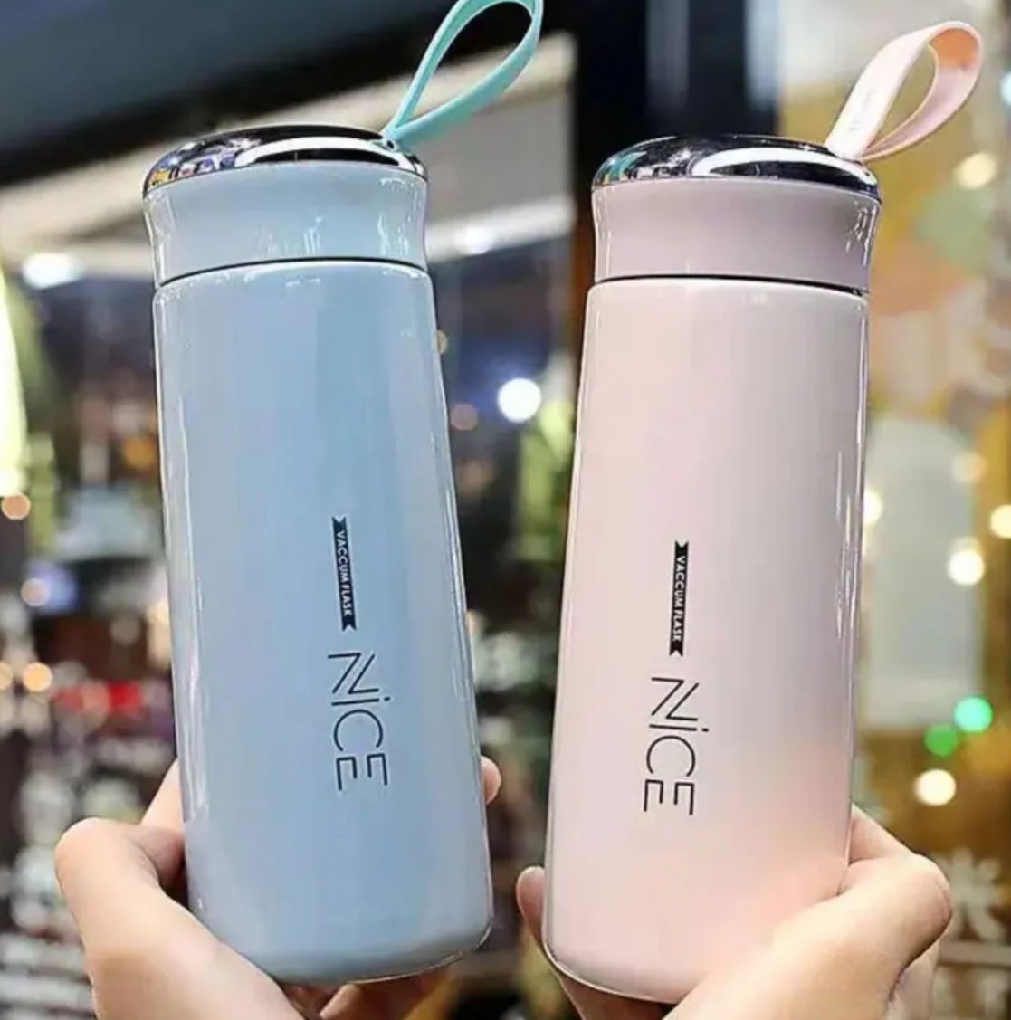 Nice Printed Frosted Water Bottle – 500ml Leakproof with Handle - Image 2