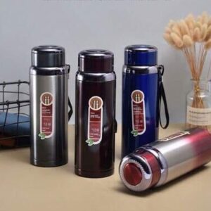 1000ml Vacuum Thermos Cup – Large Capacity Stainless Steel Flask | Red Silver, Brown, Black
