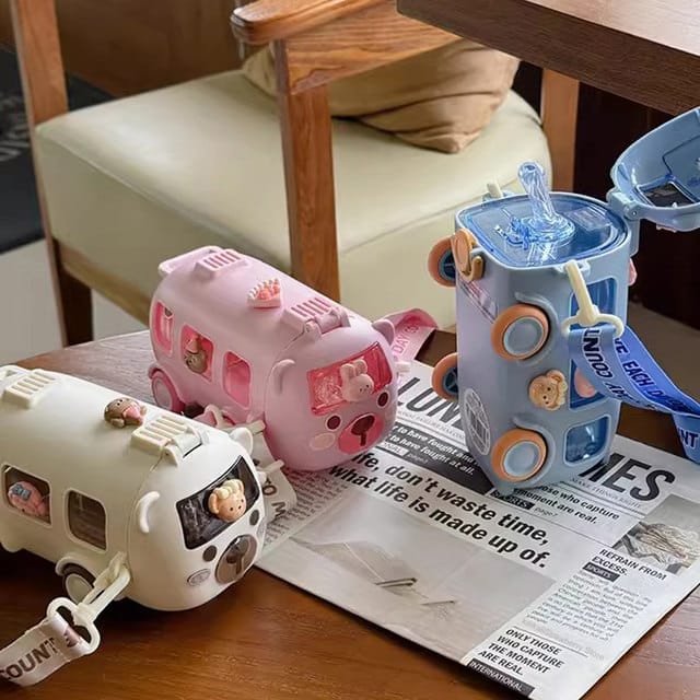 3-in-1 Cartoon Bus Shaped Kids Water Bottle ? Cute & Portable - Image 2