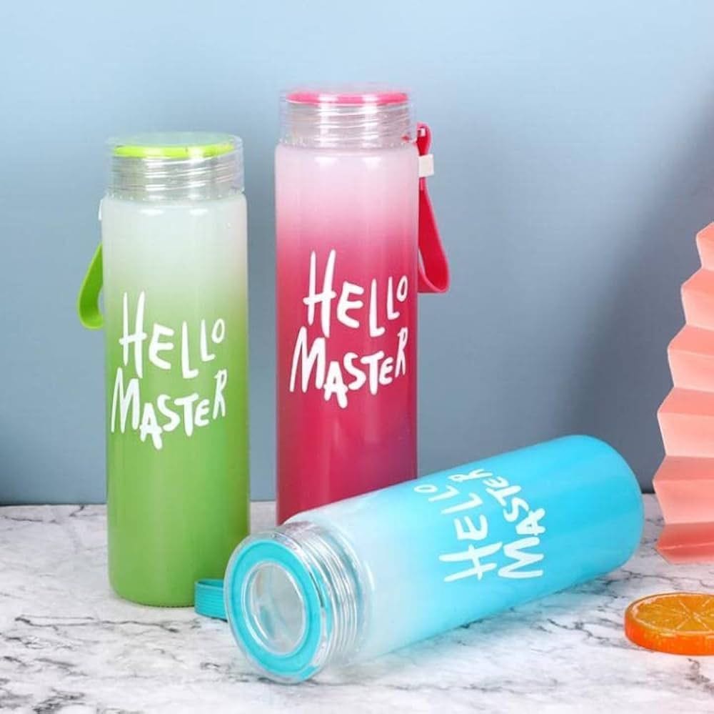 Hello Master Frosted Glass Water Bottle ? Stylish & Eco-Friendly | 500ml450 - Image 2