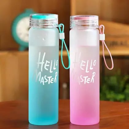 Hello Master Frosted Glass Water Bottle ? Stylish & Eco-Friendly | 500ml450 - Image 3