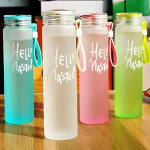 Hello Master Frosted Glass Water Bottle ? Stylish & Eco-Friendly | 500ml450