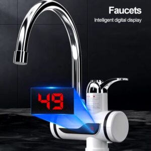 Instant Electric Water Heater Tap ? 360? Hot and Cold Faucet ? Shockproof and Digital Display