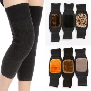 Unisex Cashmere Wool Knee Brace Pads | Winter Warm Thermal Knee Warmers Velvet Knee Protector Pair for Men and Women