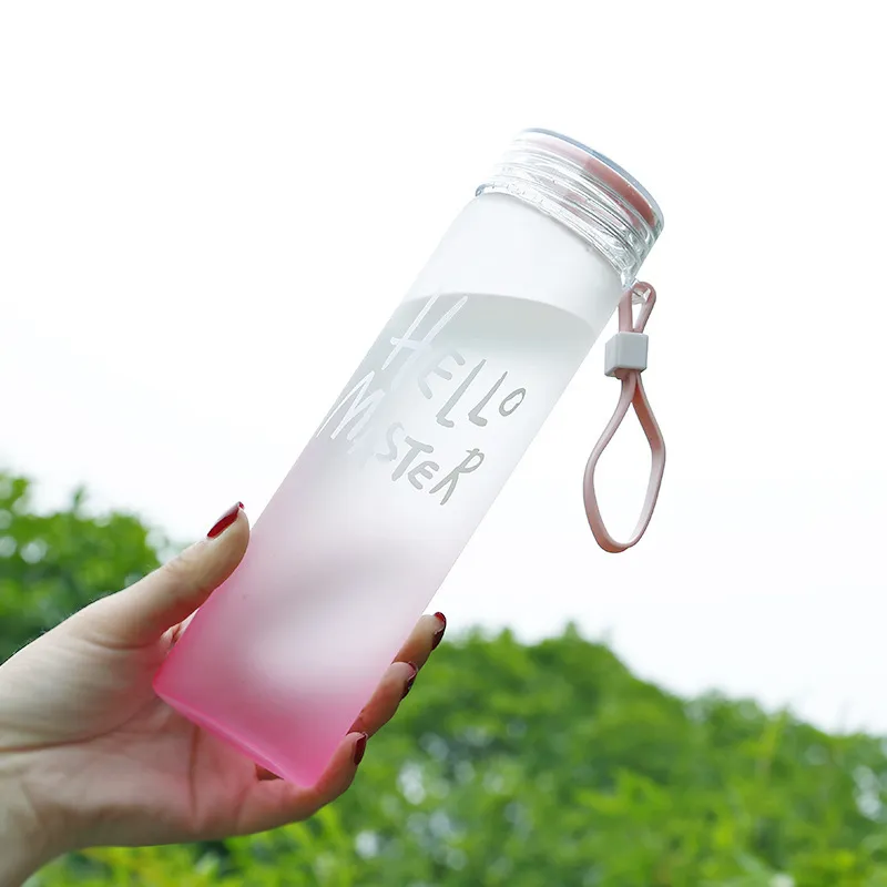 Lamgool 400ML Hello Master Bottle Water Drinking Glass Water Bottles - Image 4