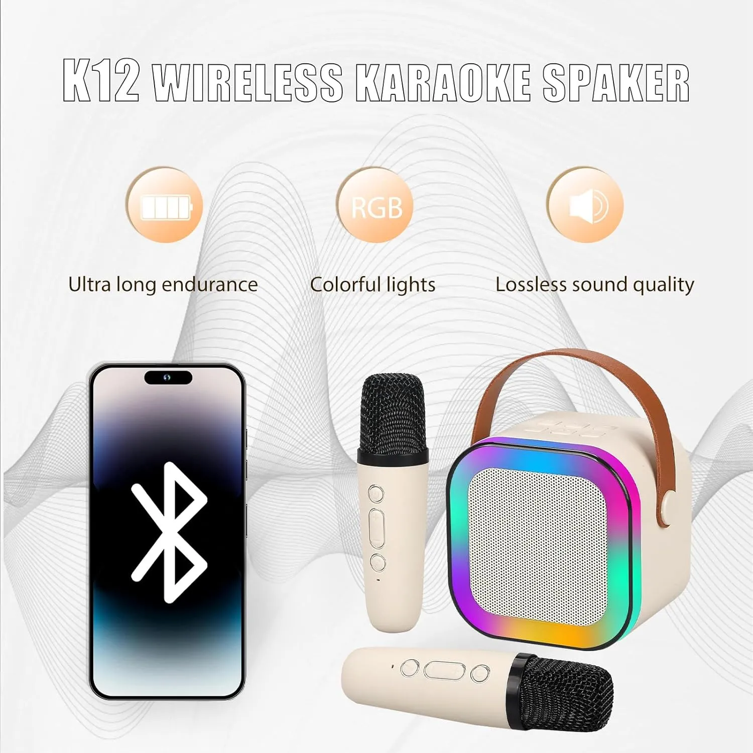 K12 Mini Karaoke Toy Speaker with Wireless Microphone - Image 4