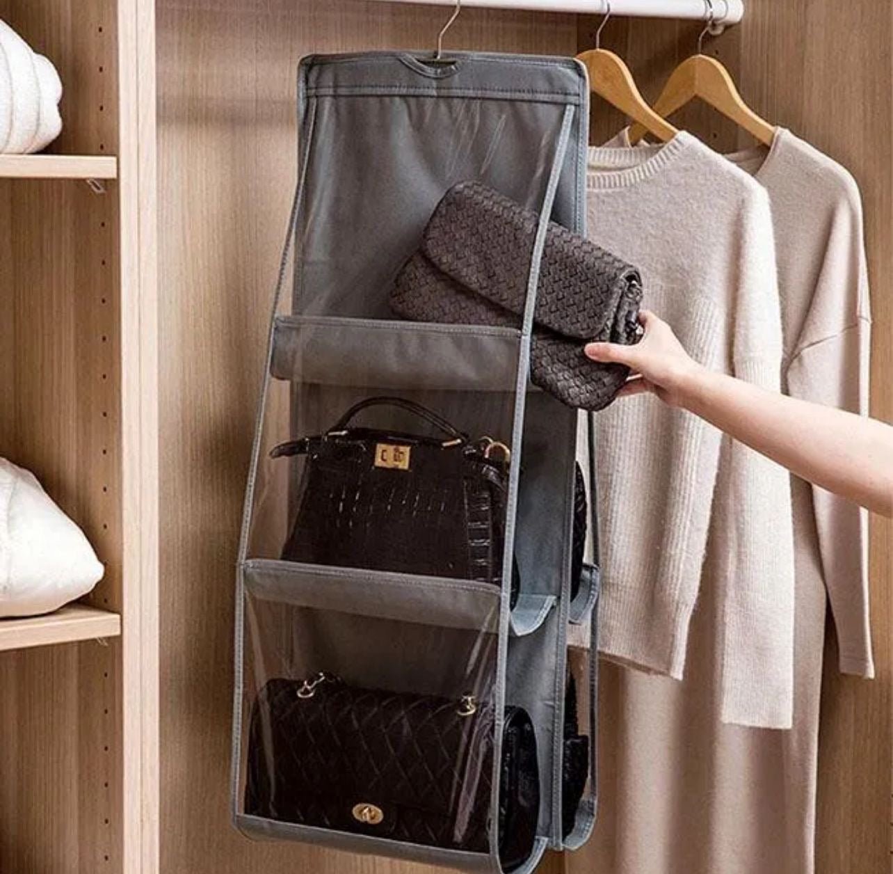 New high qulatiy multipurpose 6 hanging hand bags pocket organizer for bags - Image 4