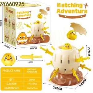 “Hatch & Pop” Adventure – Chick Edition: Pop-up Pirate-style Barrel Game (Launch-Action Toy) – Educational Tabletop Game