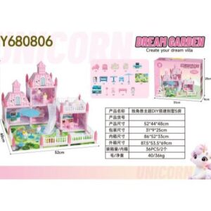 DIY Unicorn-Themed 5-Room Dollhouse Villa