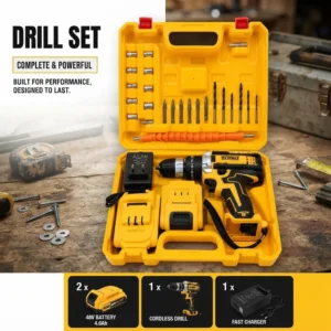 Cordless lithium electric drill machine set