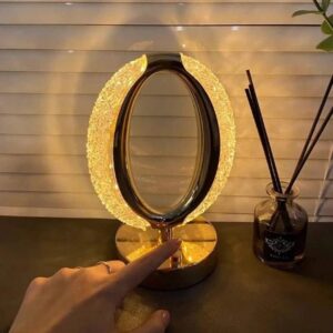 USB Operated Rechargeable Oval LED Crystal Touch Lamp