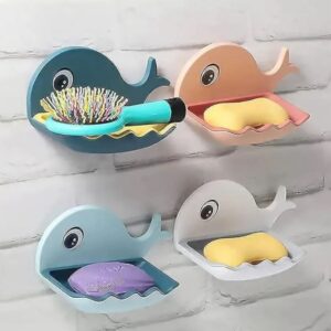 Fish Shape Soap Dish for Bathroom Kitchen,Single Layer ABS Plastic Soap Stand/Holder