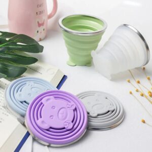 Silicone folding glass with lid