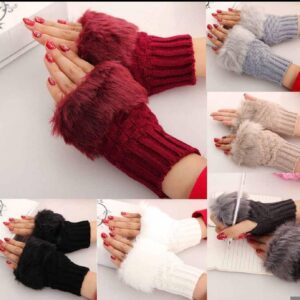 Half Winter Furr Gloves