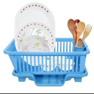 Fancy Plate Rack  – 3 in 1 Large Durable Plastic Kitchen Sink Dish Rack