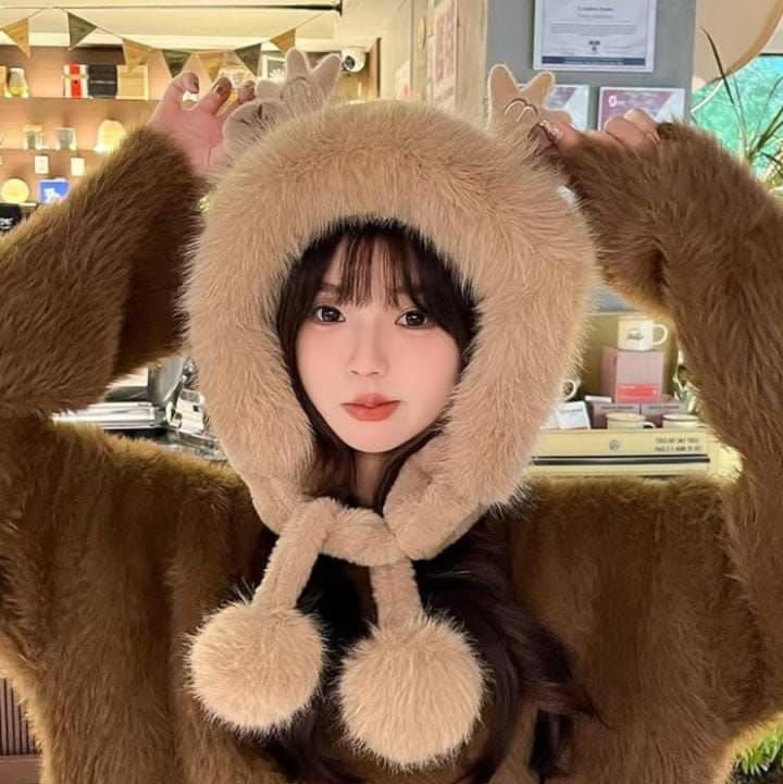 Soft Fluffy Bunny Ears Winter Cap - Image 4