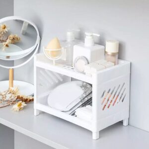 Multipurpose Double Layer Storage Rack Desk Organizer Shelf